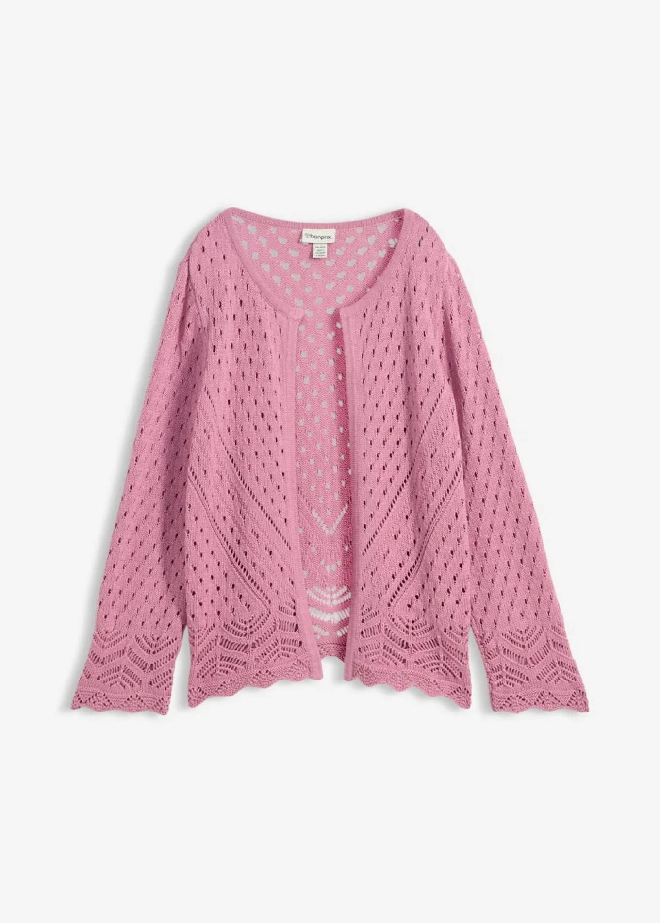 Chaqueta de punto ajour de algodón puro