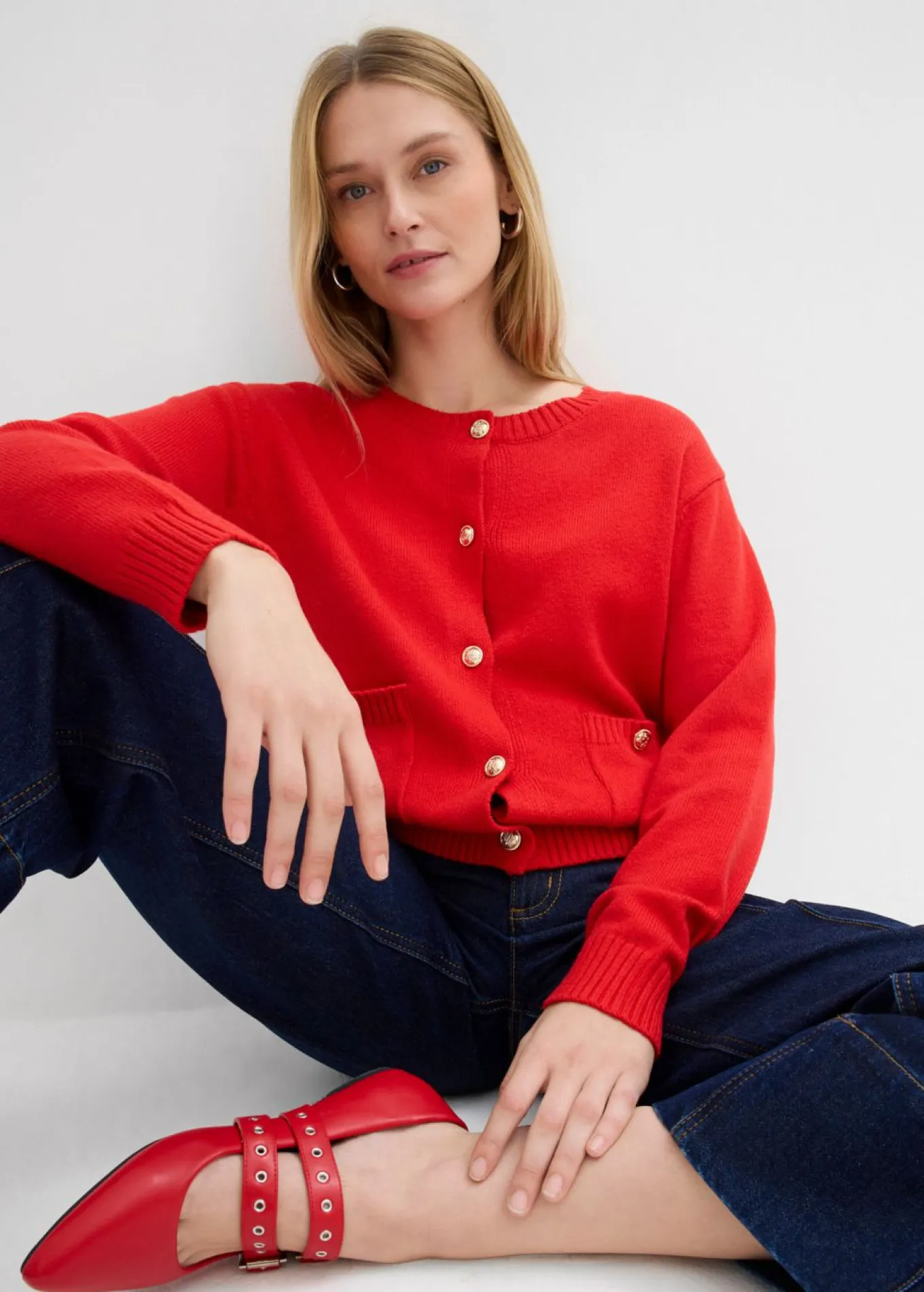 Chaqueta de punto con bolsillos