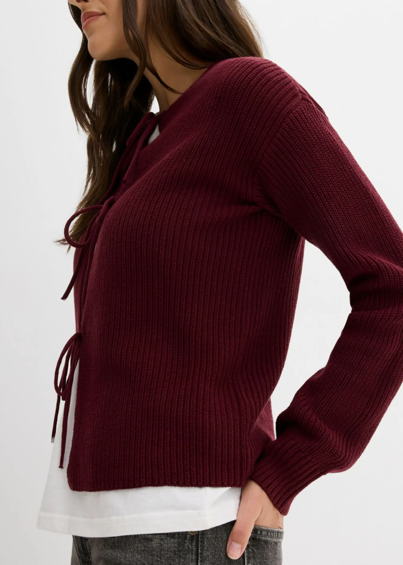 Chaqueta de punto con detalle de lazo