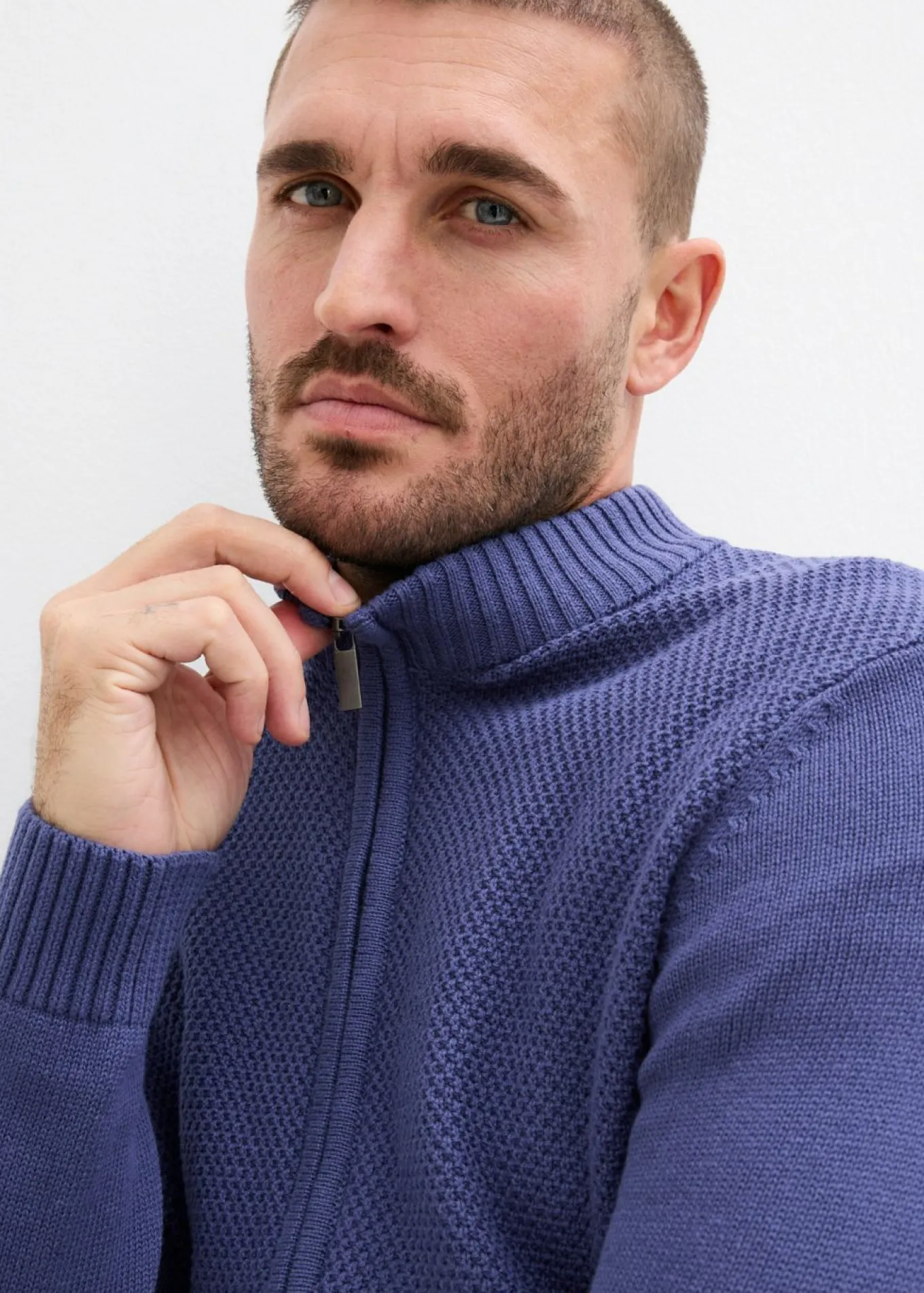 Chaqueta de punto fino de algodón puro