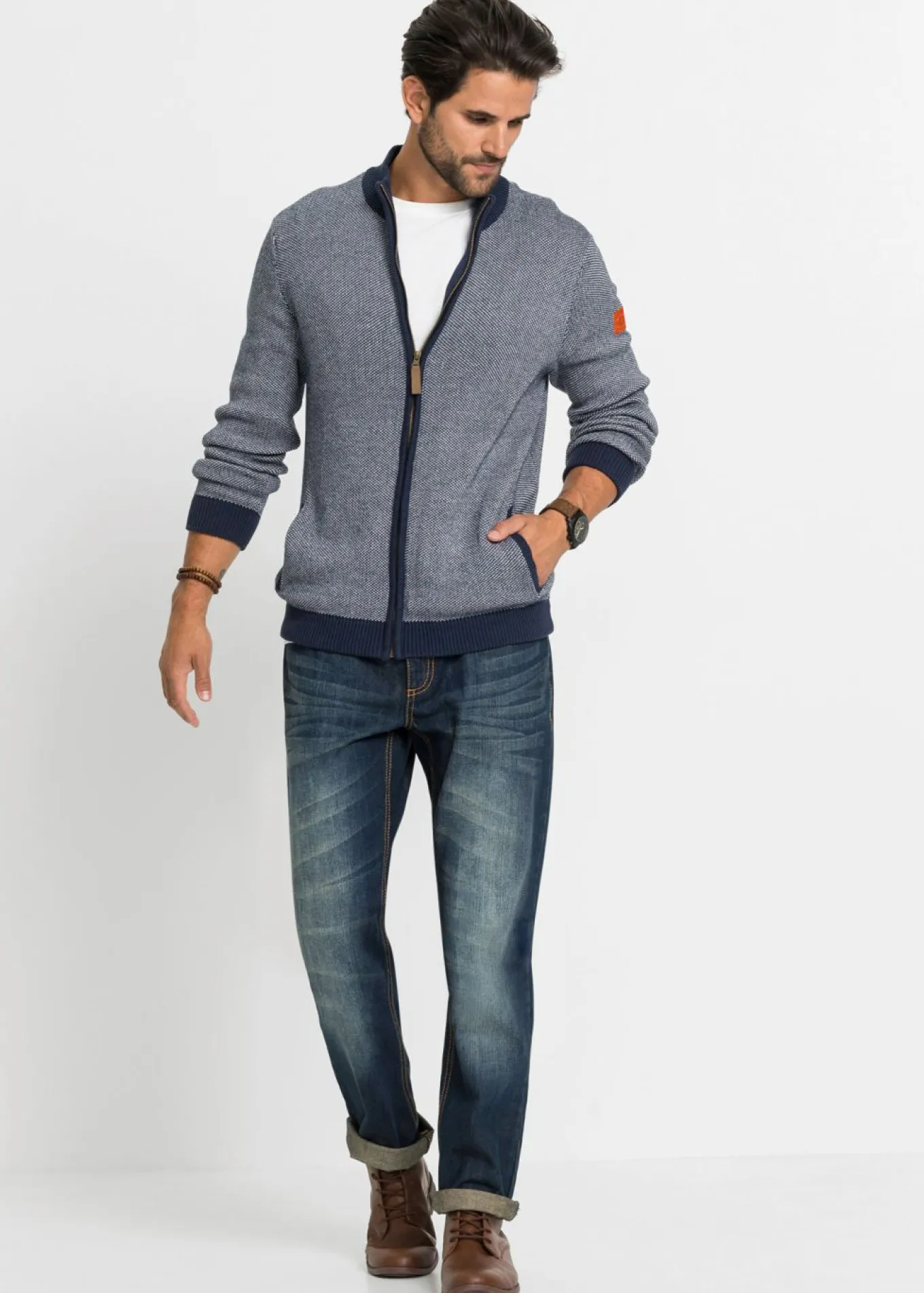 Chaqueta de punto grueso de algodón puro