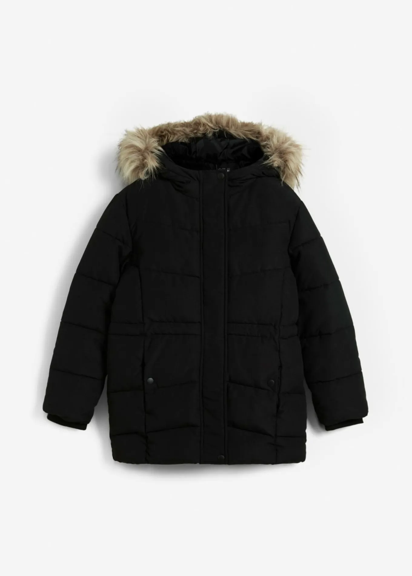 Chaqueta guateada de invierno con capucha de pelo