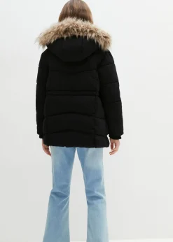 Chaqueta guateada de invierno con capucha de pelo