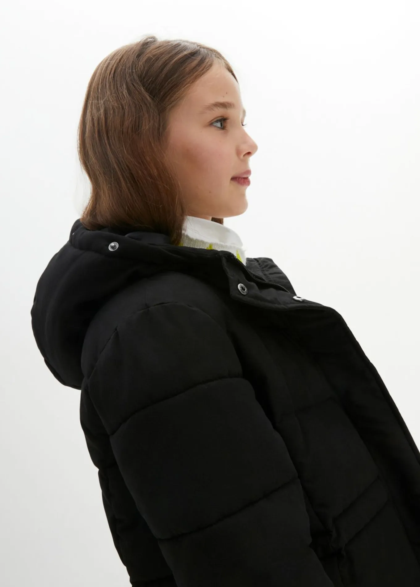 Chaqueta guateada de invierno con capucha de pelo