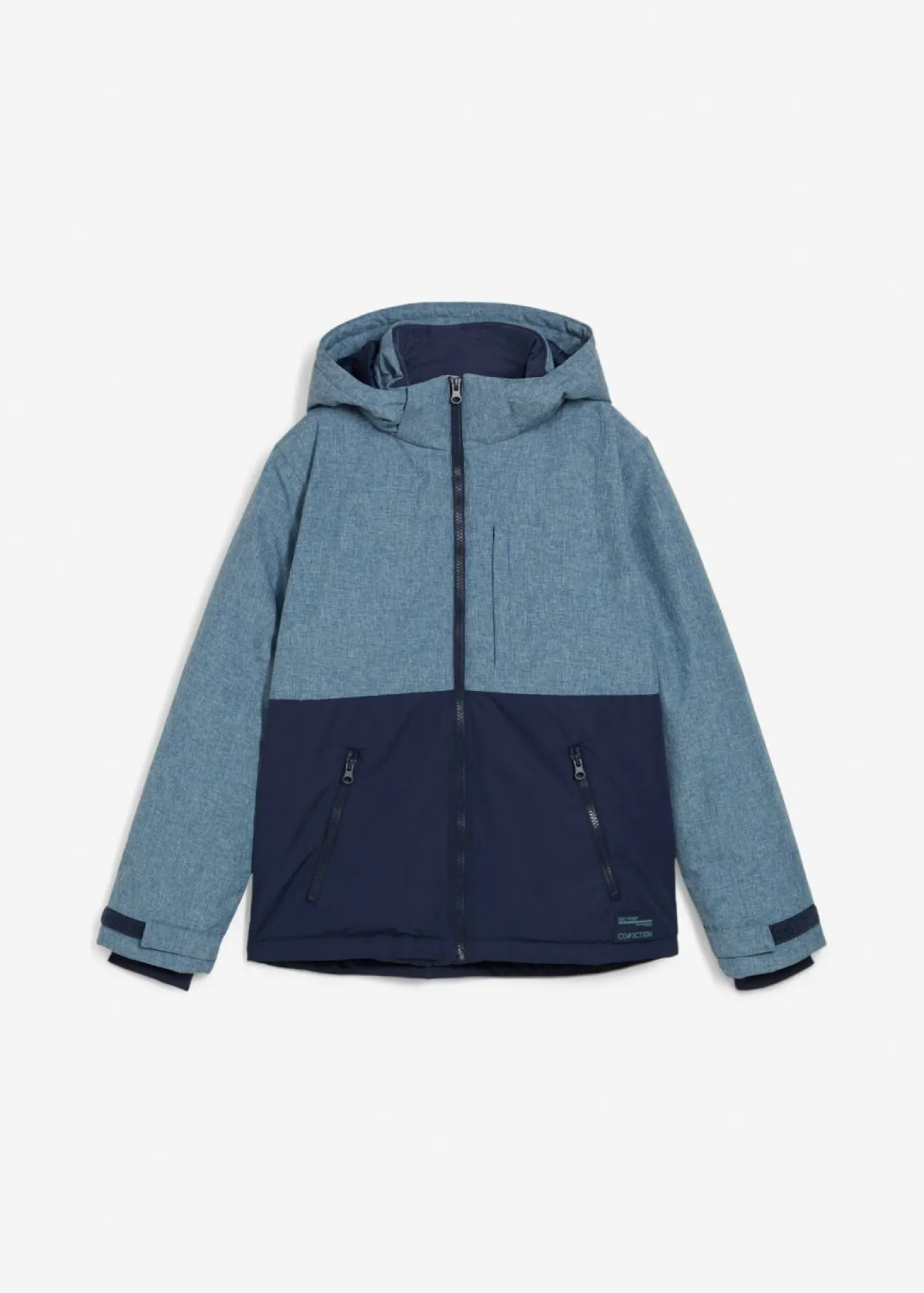 Chaqueta guateada de invierno con capucha y diseño en color block