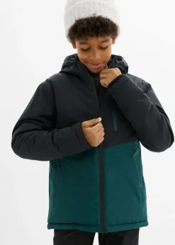 Chaqueta impermeable de invierno con capucha y diseño en color block