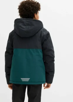 Chaqueta impermeable de invierno con capucha y diseño en color block