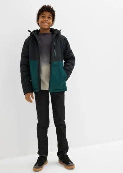 Chaqueta impermeable de invierno con capucha y diseño en color block