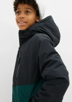Chaqueta impermeable de invierno con capucha y diseño en color block