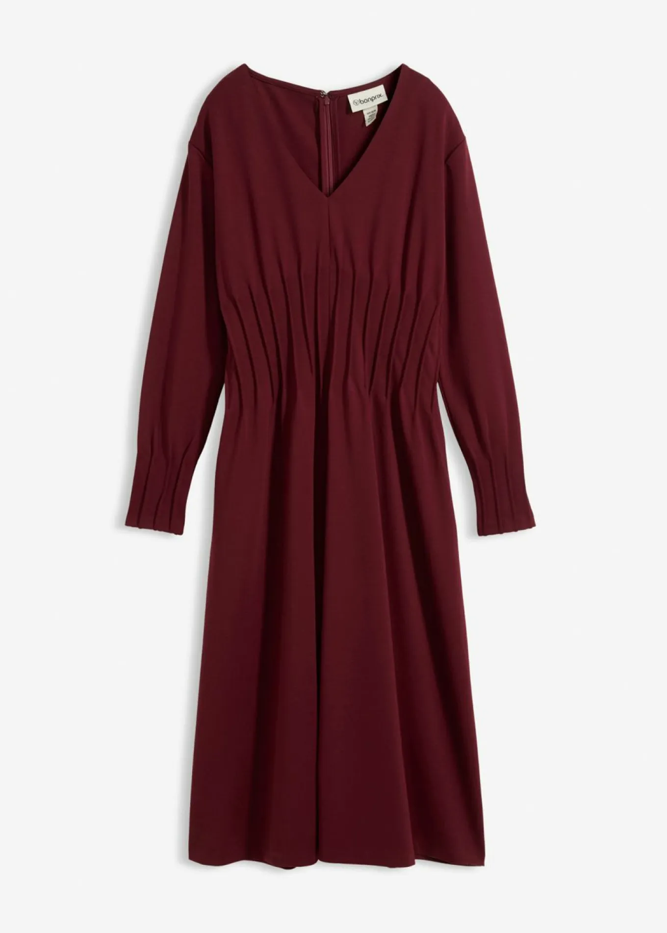 Cómodo vestido de mezcla de viscosa con pinzas decorativas