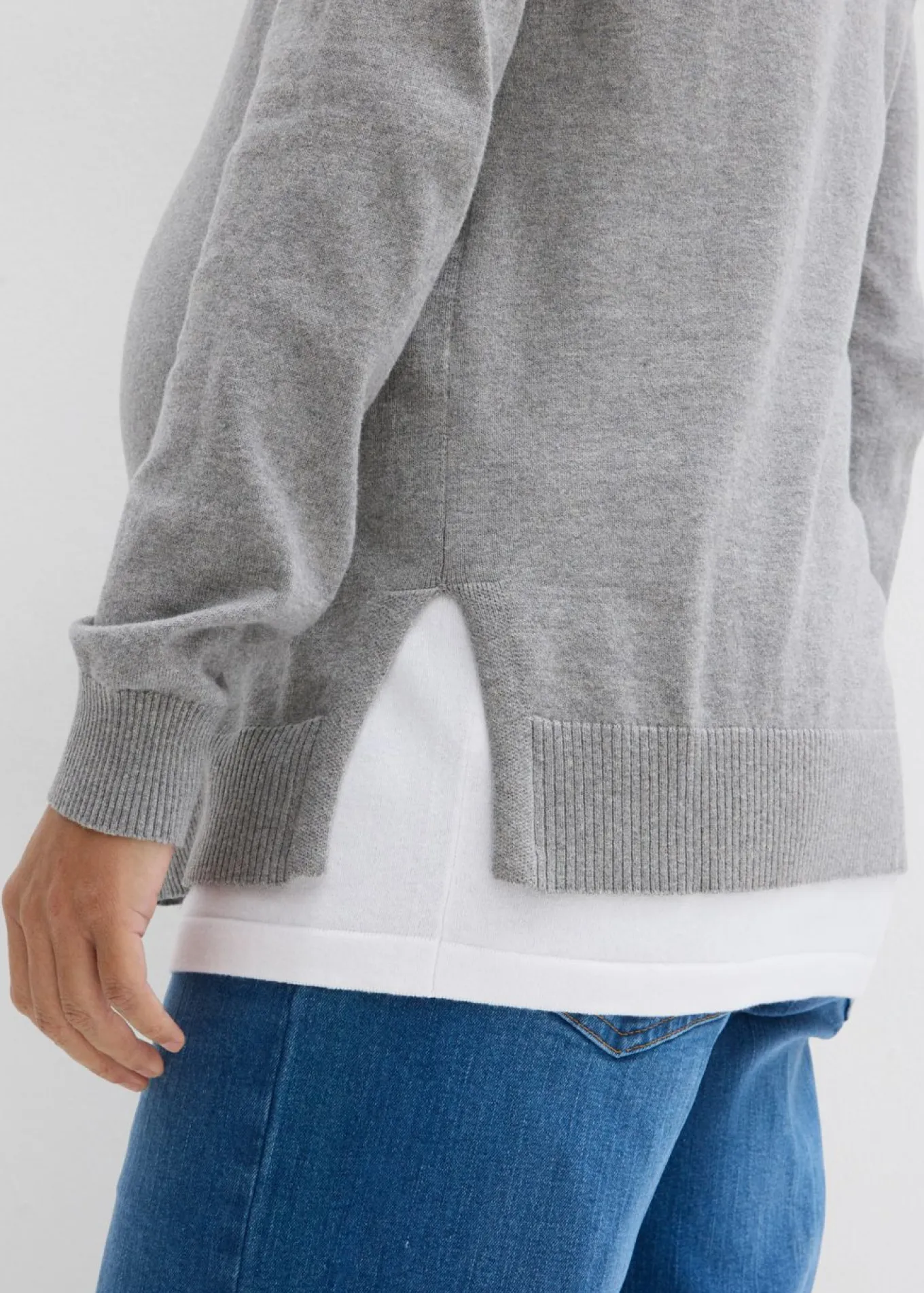 Conjunto 3 en 1 compuesto por jersey premamá y top de lactancia de punto de algodón