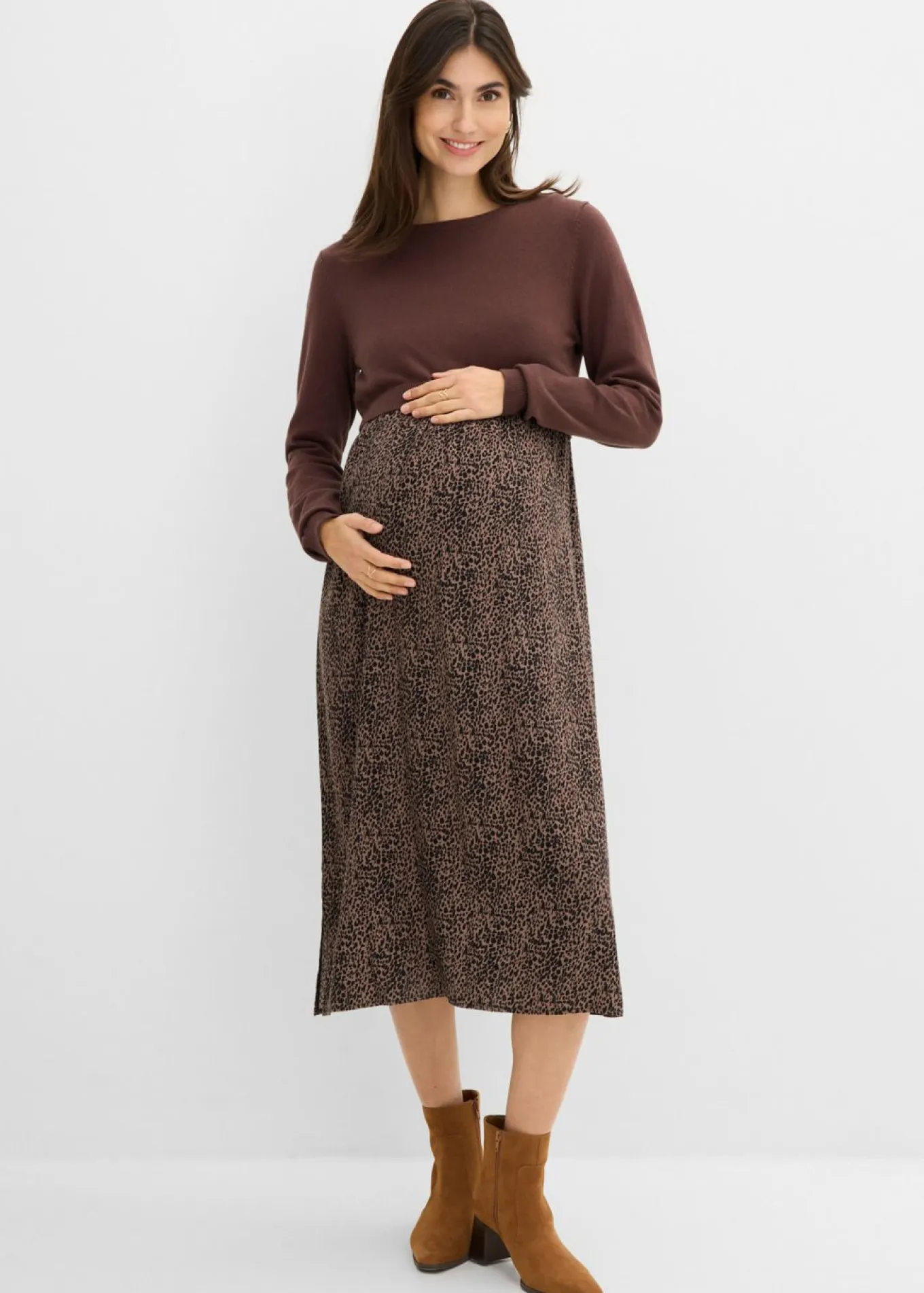 Conjunto 3 en 1 compuesto por jersey y vestido premamá con función de lactancia (2 piezas)