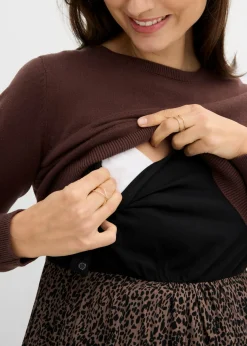 Conjunto 3 en 1 compuesto por jersey y vestido premamá con función de lactancia (2 piezas)