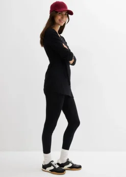 Conjunto de camiseta cruzada premamá con cómodos leggings (2 piezas)