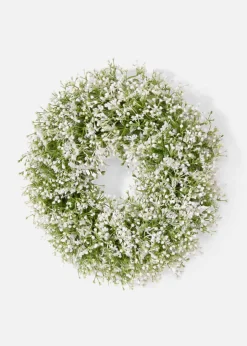 Corona para puerta con gypsophila