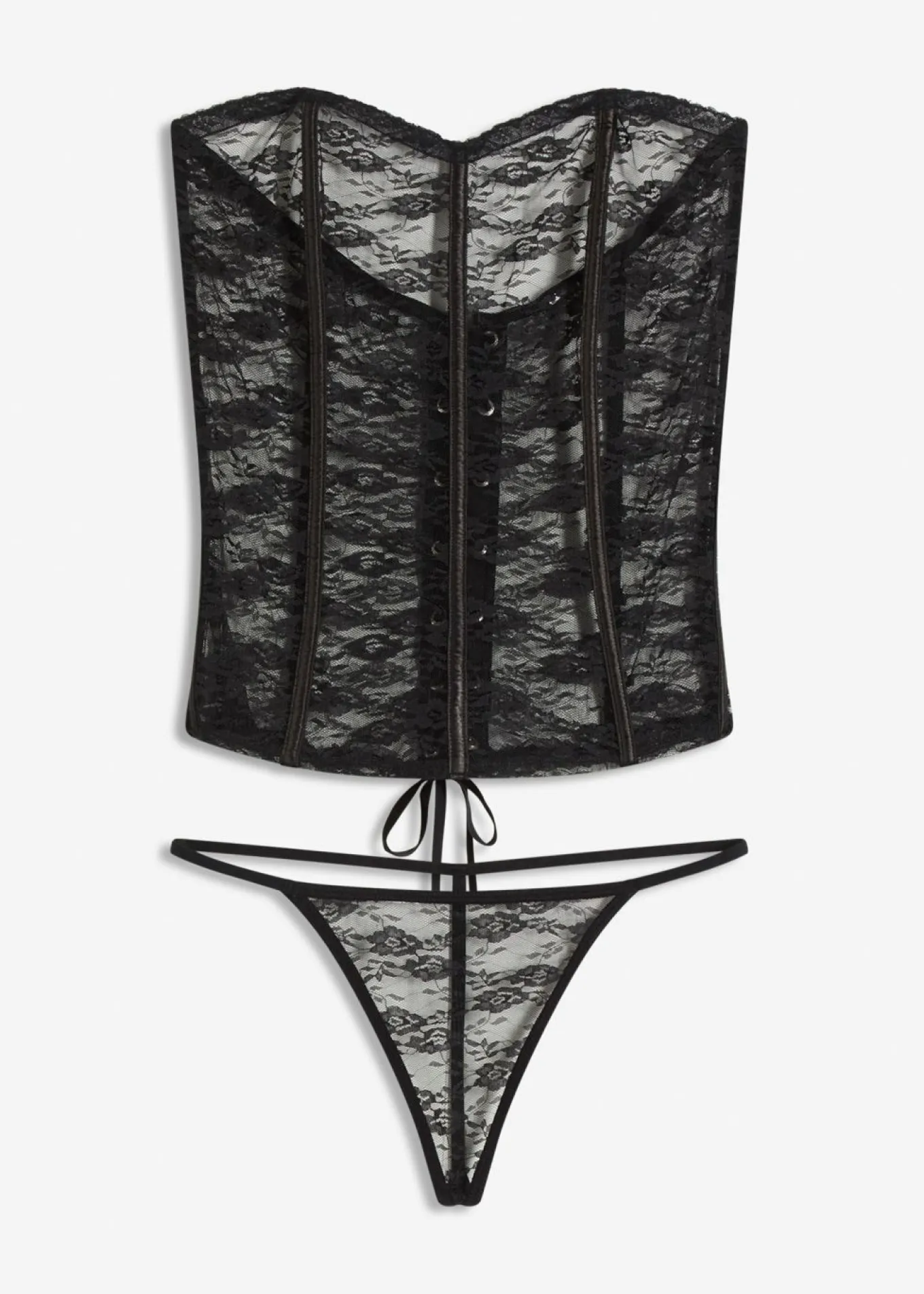 Corsé + tanga de encaje (2 piezas)