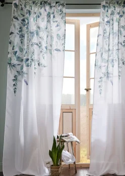Cortina con estampado de flores (1 unidad)