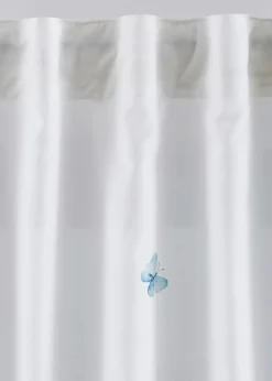 Cortina de microfibra con estampado de mariposas (1 unidad)