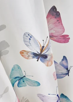 Cortina de microfibra con estampado de mariposas (1 unidad)