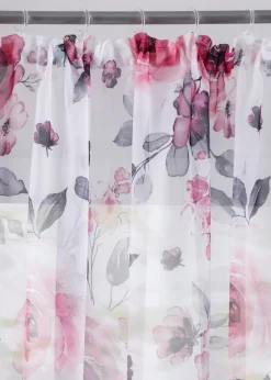 Cortina de poliéster reciclado con estampado de flores (1 unidad)