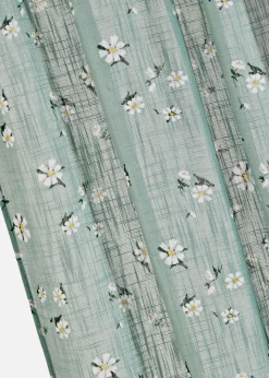 Cortina de poliéster reciclado con estampado de flores (1 unidad)
