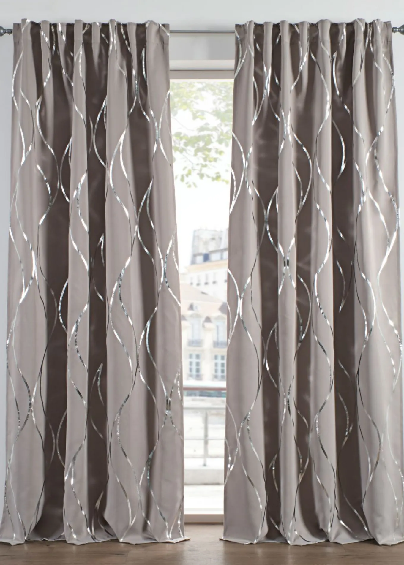 Cortina oscurecedora con estampado brillante (1 unidad)