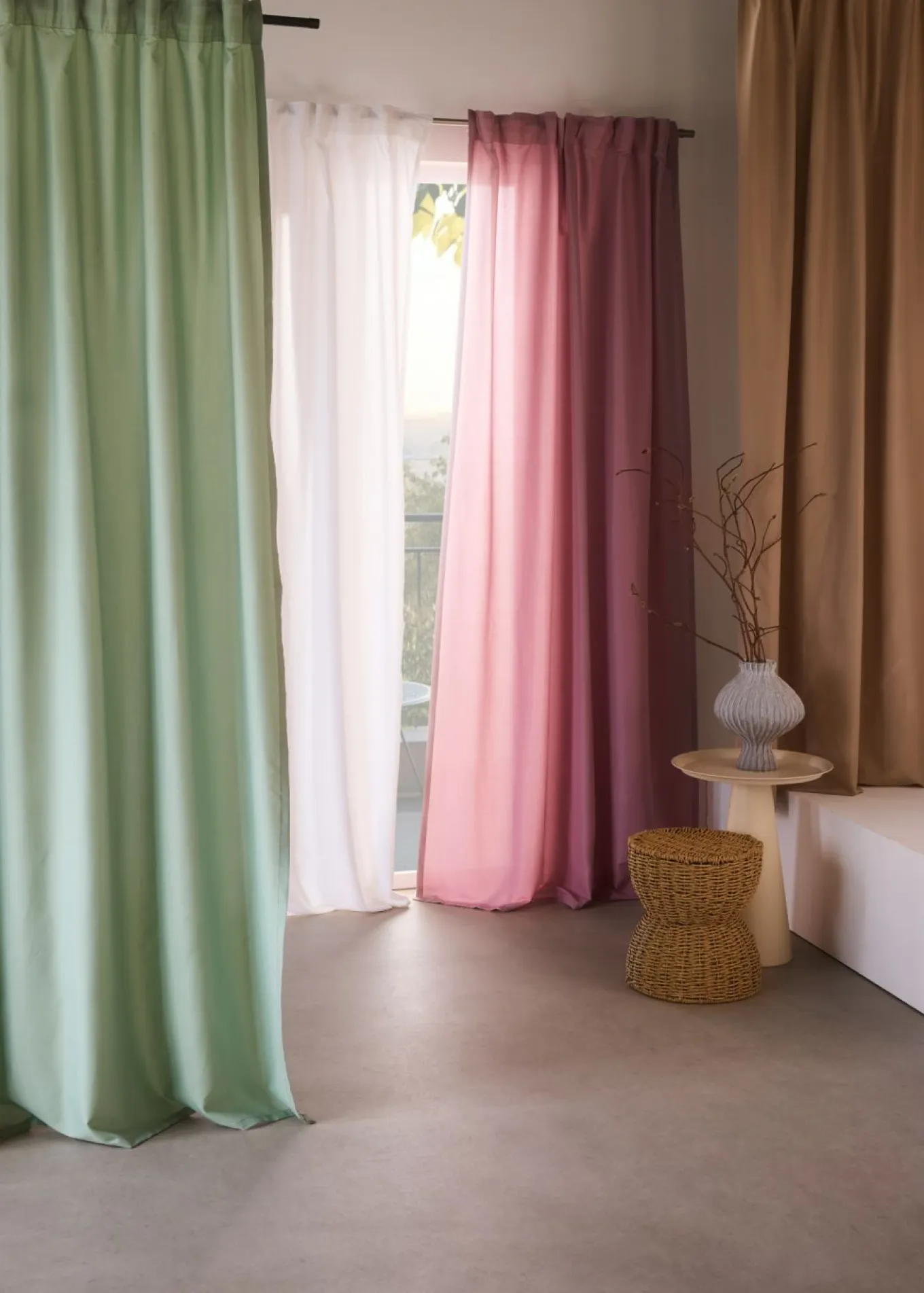 Cortinas de microfibra de fácil cuidado (2 unidades)