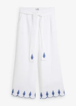 Culotte de lino con cinturón (conjunto de 2 piezas)