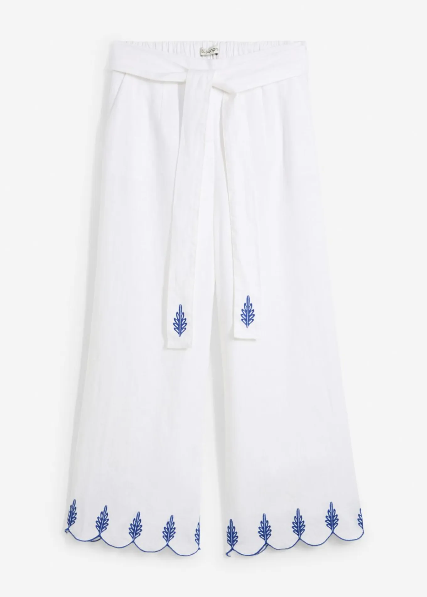 Culotte de lino con cinturón (conjunto de 2 piezas)