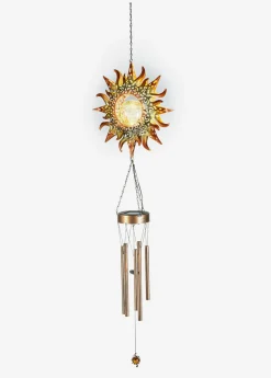 Decoración solar en forma de campana de viento con bola de cristal