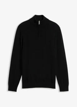 Elegante jersey tipo troyer de algodón