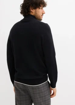 Elegante jersey tipo troyer de algodón