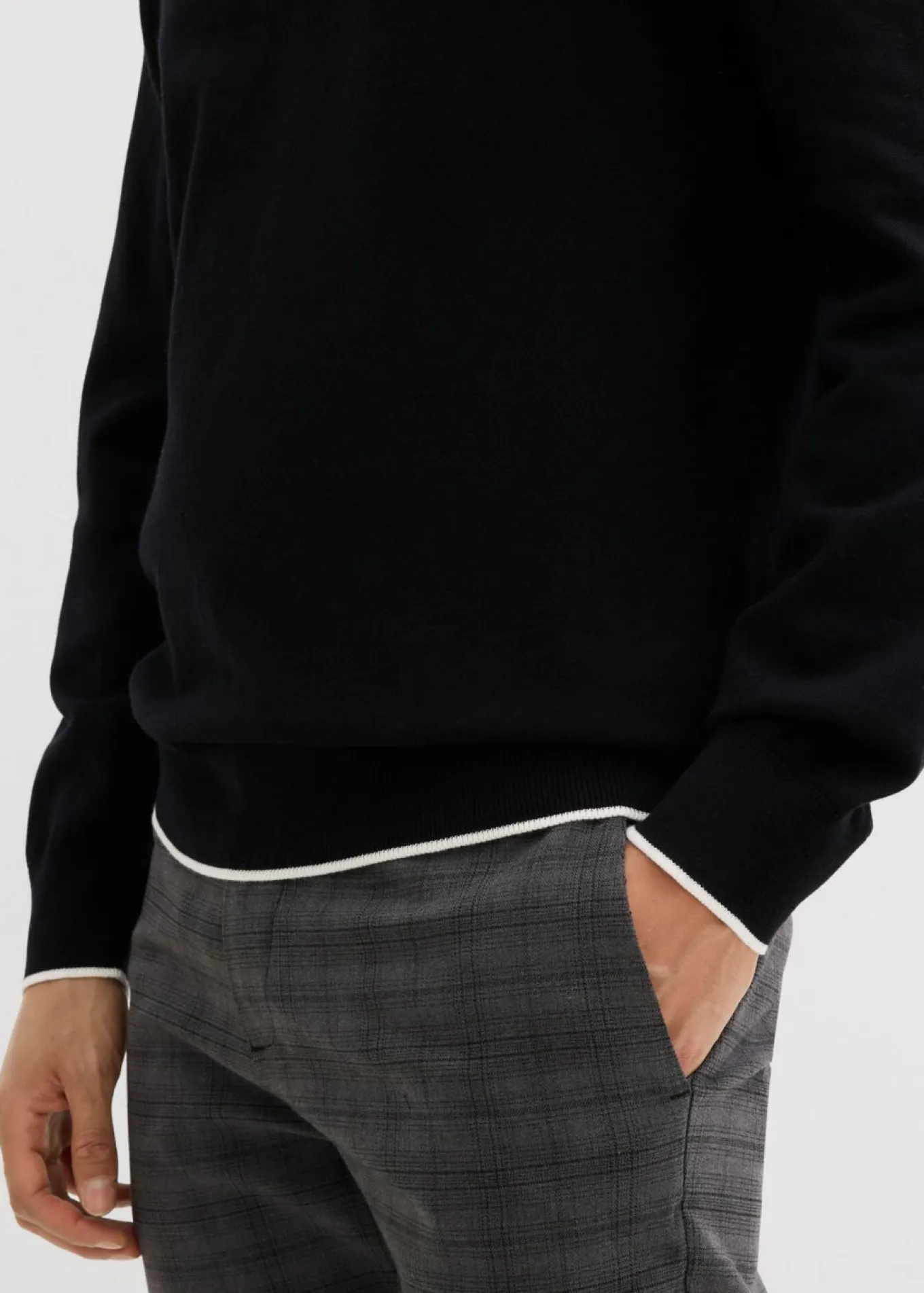 Elegante jersey tipo troyer de algodón