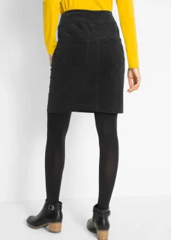 Falda de algodón de pana, elástica, con cintura cómoda
