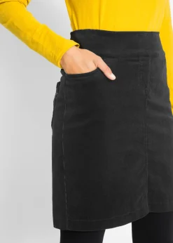Falda de algodón de pana, elástica, con cintura cómoda