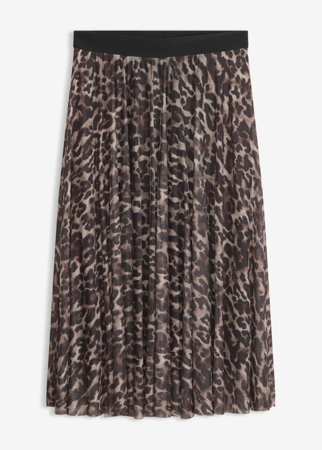 Falda midi acampanada con malla