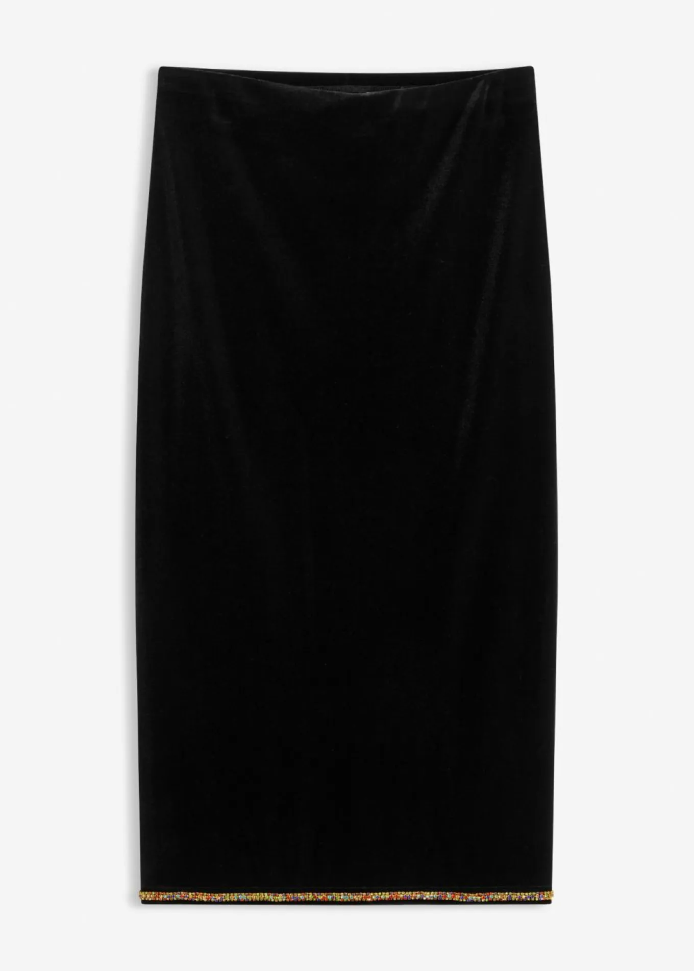Falda midi con piedras brillantes
