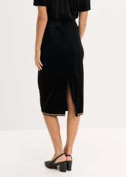 Falda midi con piedras brillantes
