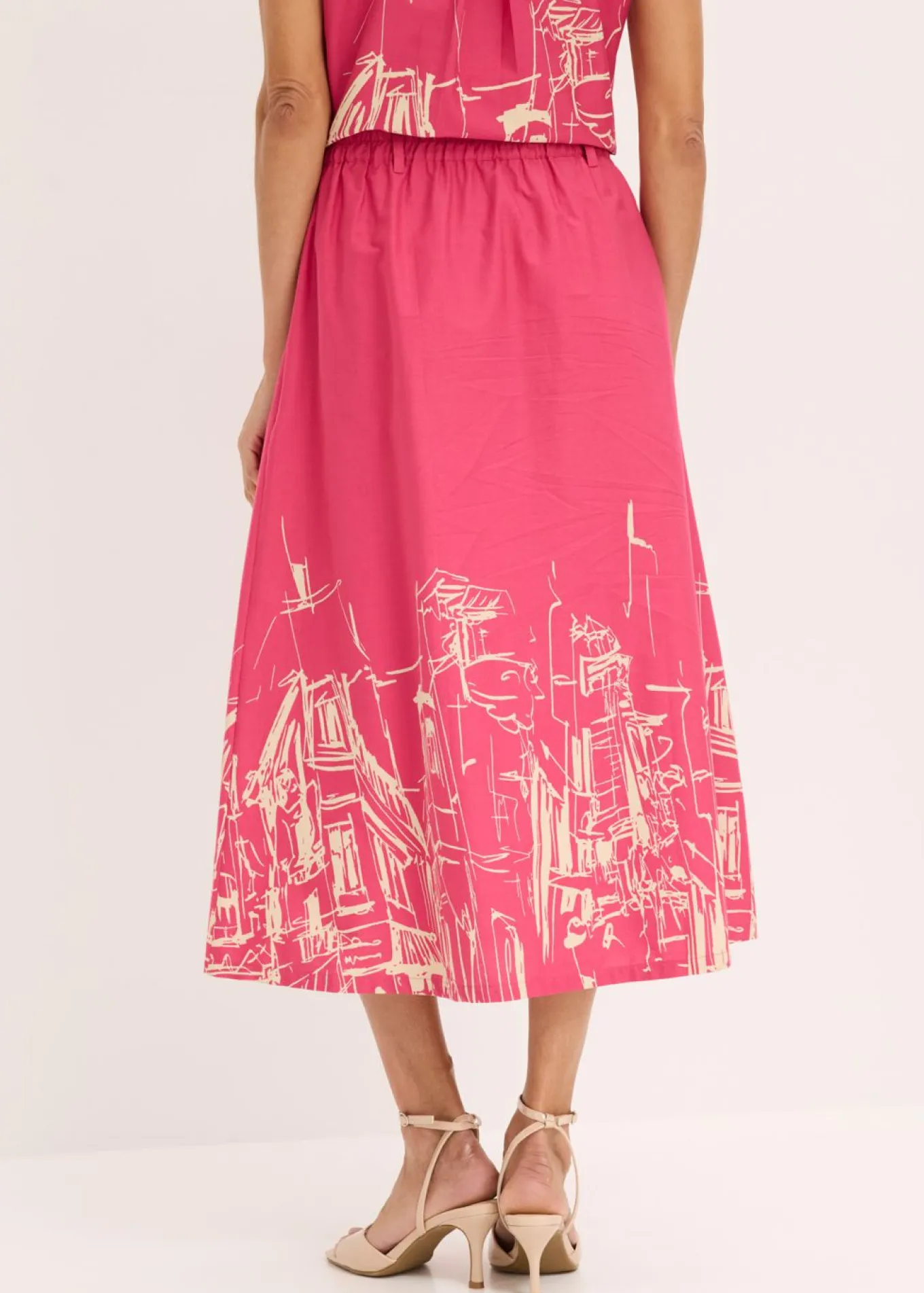 Falda midi de algodón orgánico puro