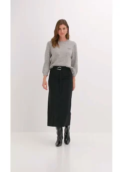 Falda midi de mezcla de viscosa