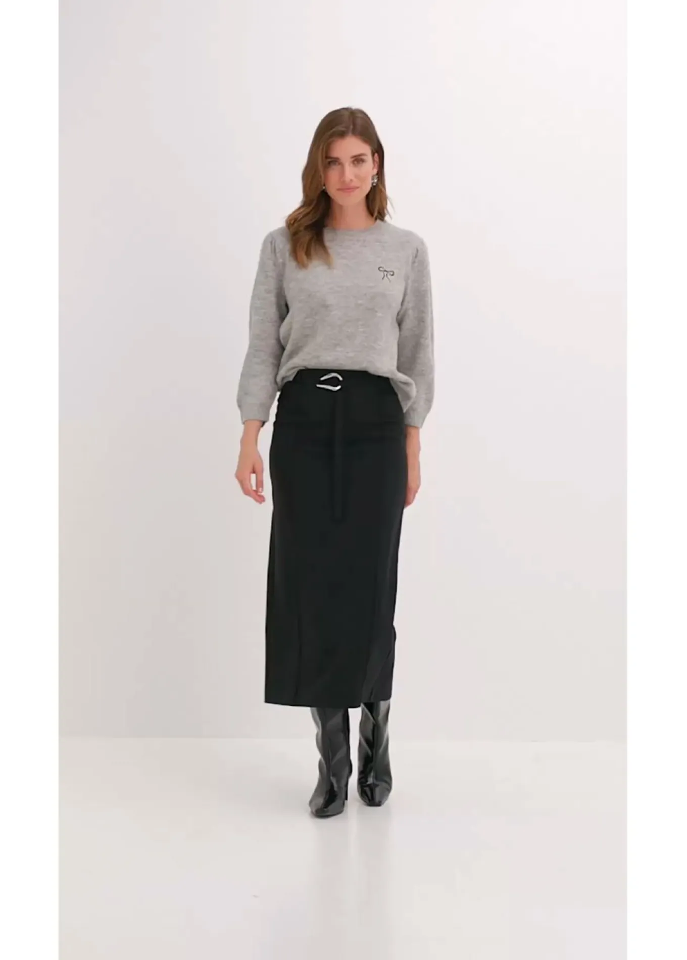 Falda midi de mezcla de viscosa