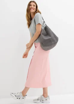 Falda midi de sarga