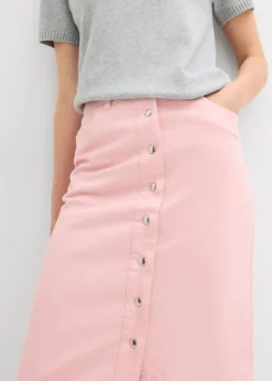 Falda midi de sarga