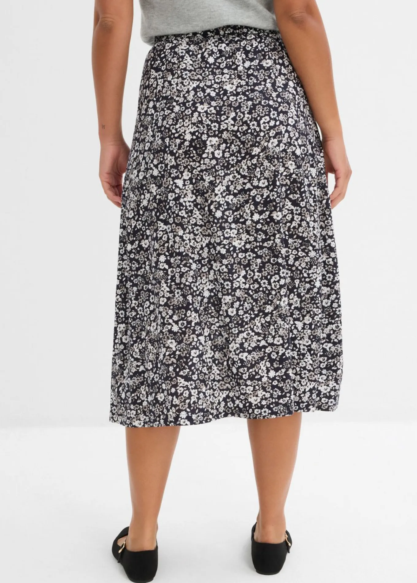 Falda midi de viscosa