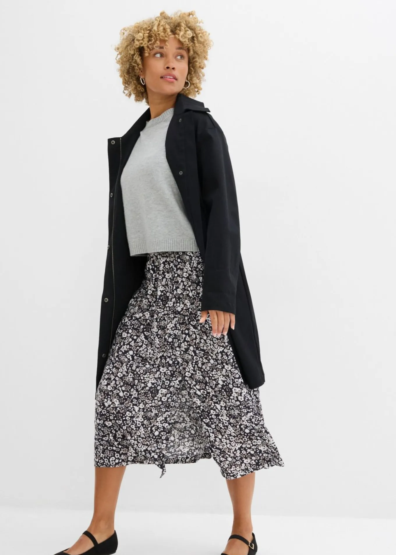 Falda midi de viscosa