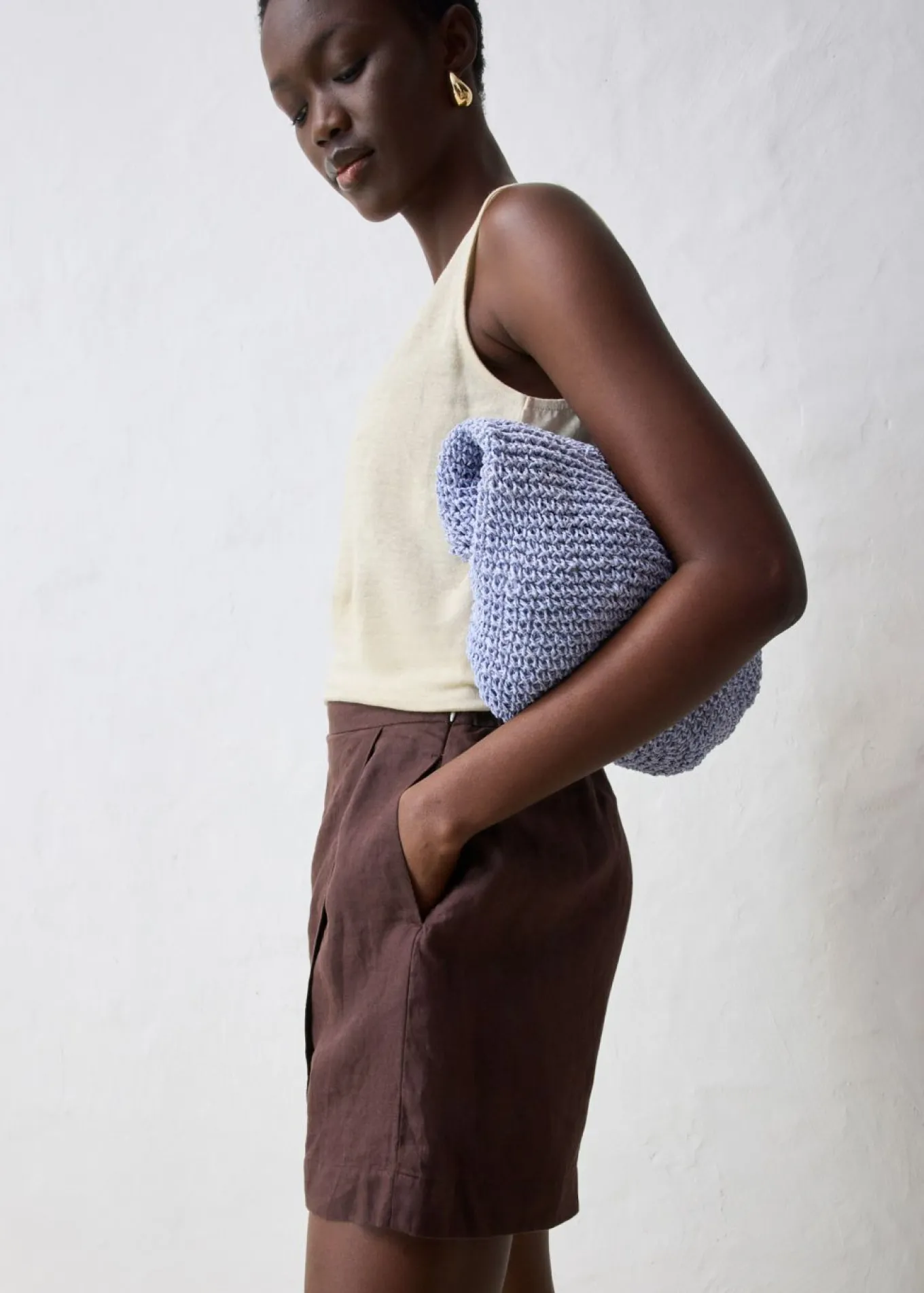 Falda pantalón de lino puro