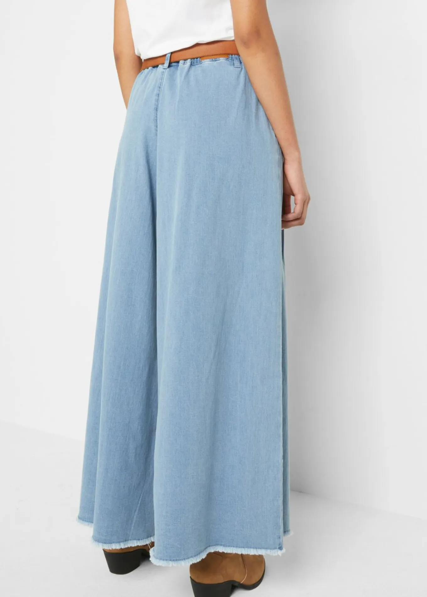 Falda pantalón, vaquera, wide-leg