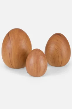 Huevos de Pascua decorativos con aspecto de madera (3 unidades)