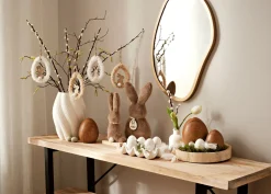 Huevos de Pascua decorativos con aspecto de madera (3 unidades)