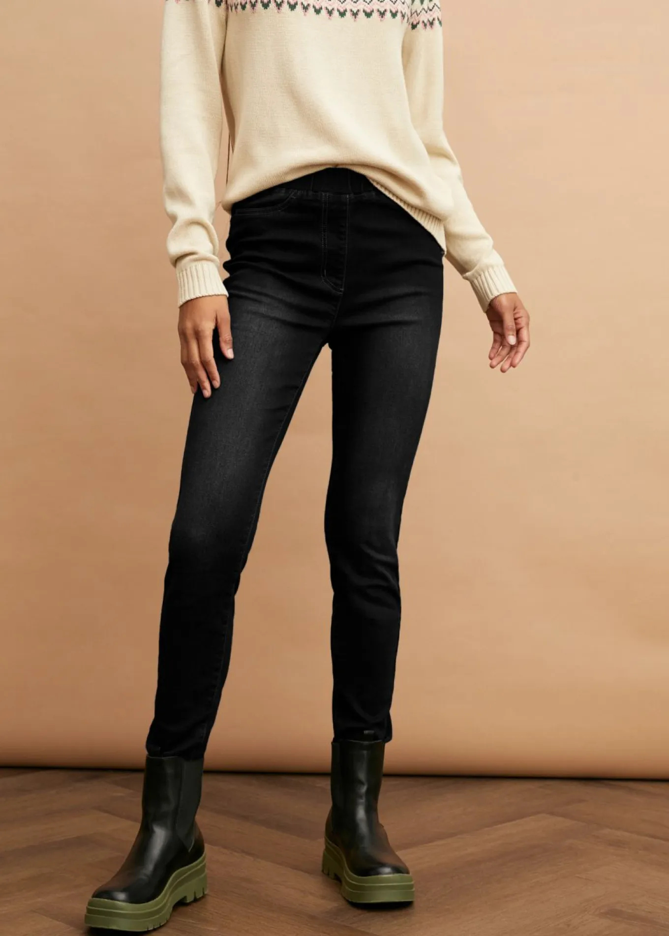 Jeggings elásticos, térmicos y funcionales, de tiro alto con cintura cómoda